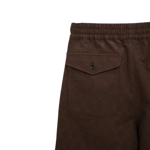 Merely Made Plant Jacquard Wide Shorts Chocolate 190SP Degli Uberti